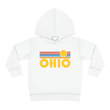 Buy white Ohio Toddler Hoodie - Retro Sunrise Unisex Ohio Toddler Sweatshirt