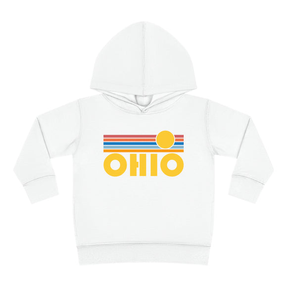 Ohio Toddler Hoodie - Retro Sunrise Unisex Ohio Toddler Sweatshirt