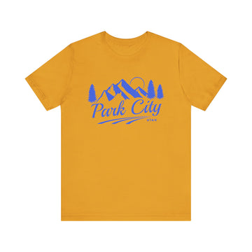 Buy mustard Park City, Utah T-Shirt - Retro Mountain Unisex Park City Shirt - Pine Treeline