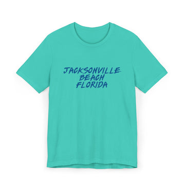 Buy teal Jacksonville Beach T-Shirt | 100% Cotton Retro Florida Tee