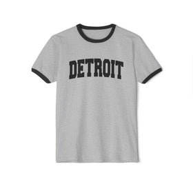 Detroit, Michigan Cotton Ringer Graphic Tee - Unisex Detroit T Shirt, Vintage Style Tee, Men's/Women's Tee