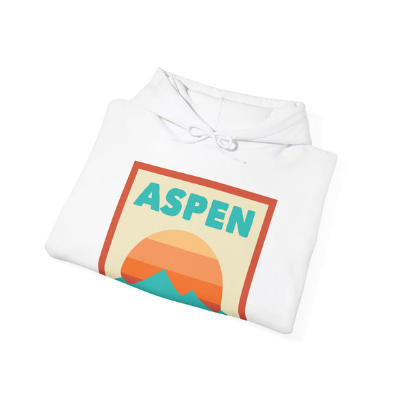 Aspen, Colorado Mountain Sun Hoodie - Unisex Aspen, Colorado Hooded Sweatshirt, Aspen, Colorado Travel Sweatshirt, Aspen, Colorado Sunset