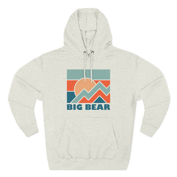 Buy oatmeal-heather Big Bear, California Hoodie - Retro Mountain Unisex Sweatshirt