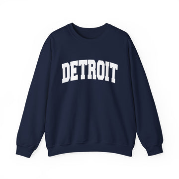 Buy navy Detroit, Michigan Sweatshirt - Unisex Graphic Crewneck