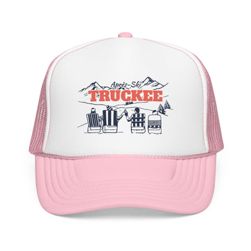 Buy light-pink-white Truckee, California Après-ski Trucker Hat — Foam Mesh Cap