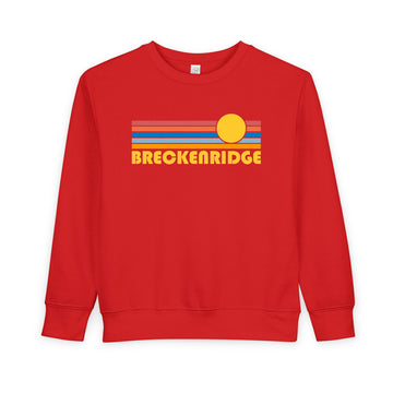 Buy red Breckenridge, Colorado Toddler Sweatshirt - Retro Sun Breckenridge Toddler Crewneck Sweatshirt