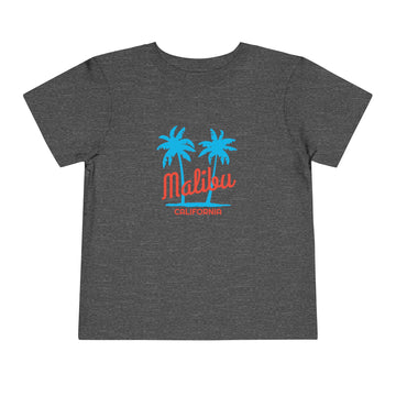 Buy dark-heather-grey Malibu, California Toddler T-Shirt - Retro Palm Tree Toddler Malibu Shirt