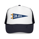 San Jose, California Pennant Trucker Hat — Retro Flag Foam Cap-4