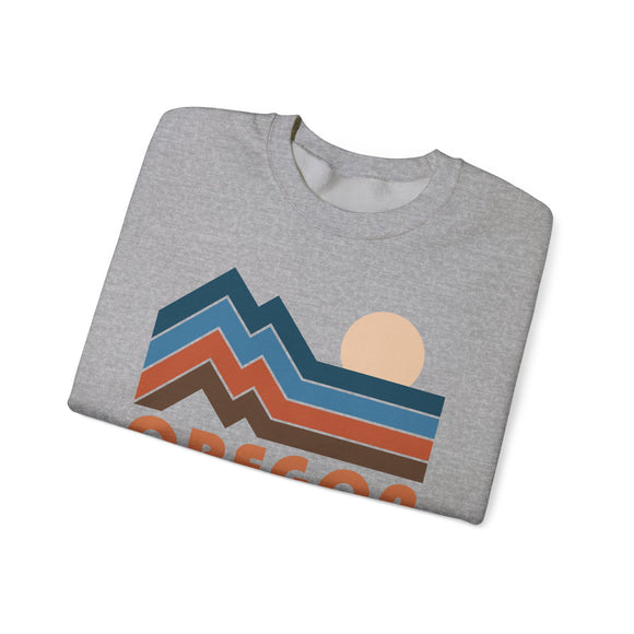 Oregon Sweatshirt Retro Mountains, Oregon Unisex Graphic Crewneck