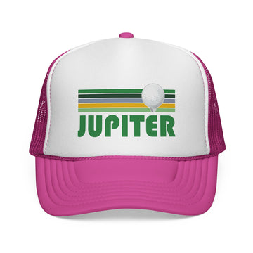 Buy pink Jupiter, Florida Retro Golf Trucker Hat