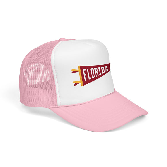 Florida Pennant Trucker Hat — Retro Flag Foam Cap