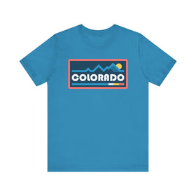 Buy aqua Colorado T Shirt - Retro Graphic Colorado Tee
