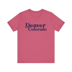 Buy heather-raspberry Denver, Colorado Graphic Tee, Casual T-Shirt, Vintage Style Shirt