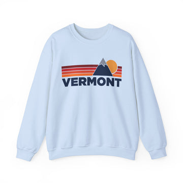 Buy light-blue Vermont Sweatshirt Retro Mountains, Vermont Unisex Crewneck, Vintage Cozy Jumper, Gift for Outdoor Lovers