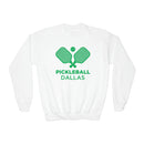 Dallas, Texas Youth Sweatshirt - Pickleball Unisex Kid's Dallas Crewneck Sweatshirt-1