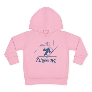 Buy pink Wyoming Toddler Hoodie - Unisex Vintage Skiing Wyoming Sweatshirt