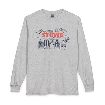 Stowe, Vermont Après-ski Long Sleeve Shirt - Mountain Retro Skiing