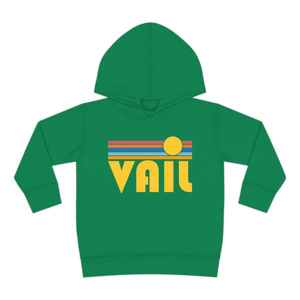 Vail, Colorado Toddler Hoodie - Retro Sunrise Unisex Vail Toddler Sweatshirt