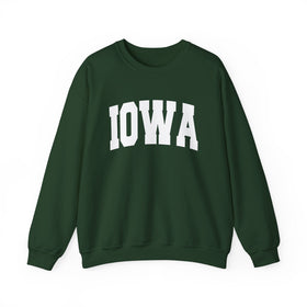 Buy forest-green Iowa Sweatshirt - Unisex Graphic Crewneck