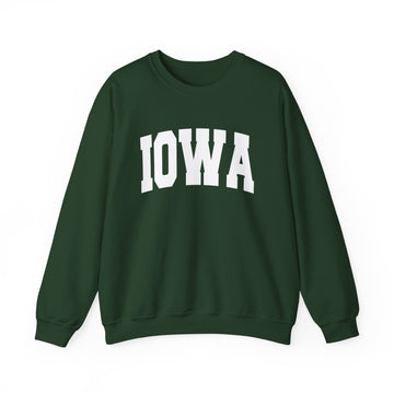 Buy forest-green Iowa Sweatshirt - Unisex Graphic Crewneck