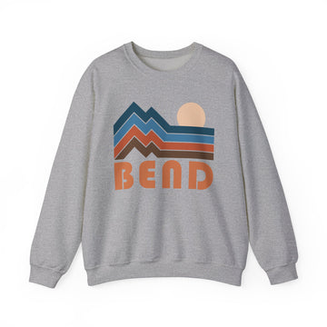 Bend, Oregon Sweatshirt Retro Mountains, Bend Unisex Graphic Crewneck - 0