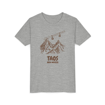 Buy athletic-heather Taos, New Mexico Youth T-Shirt — Vintage Gondola Ski Mountain Tee