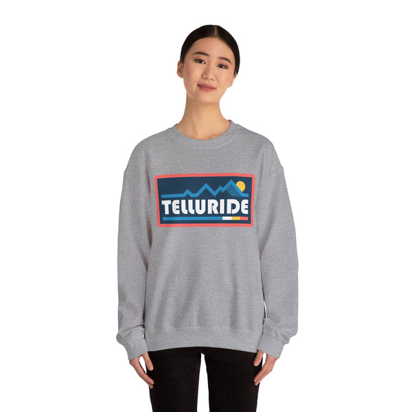 Telluride, Colorado Sweatshirt - Mountain Graphic Crewneck
