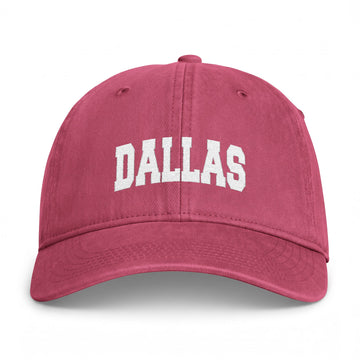 Buy crimson Dallas, Texas Washed Baseball Cap - Vintage Coastal Comfort Colors
