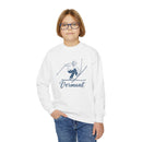 Vermont Youth Crewneck Sweatshirt - Snowman Ski Snowman Unisex Kid's Vermont Sweatshirt-5