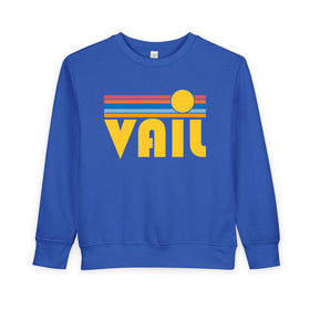 Vail, Colorado Toddler Sweatshirt - Retro Sun Vail Toddler Crewneck Sweatshirt