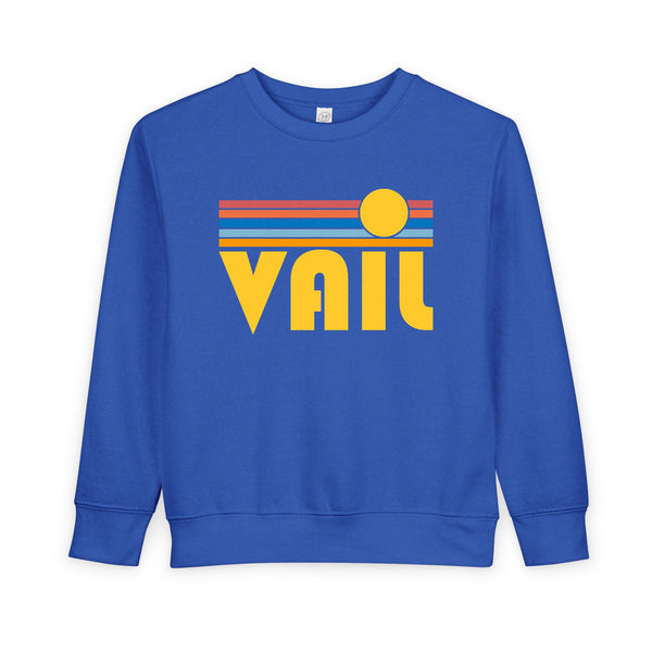 Vail, Colorado Toddler Sweatshirt - Retro Sun Vail Toddler Crewneck Sweatshirt