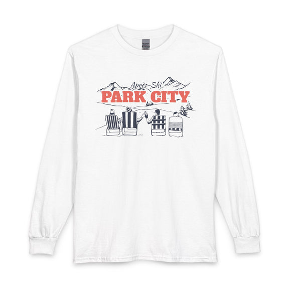Park City, Utah Après-ski Long Sleeve Shirt - Mountain Retro Skiing