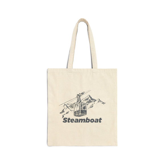 Steamboat, Colorado Cotton Canvas Tote Bag - 15" x 16"