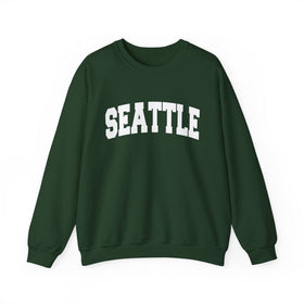Buy forest-green Seattle, Washington Sweatshirt - Unisex Graphic Crewneck