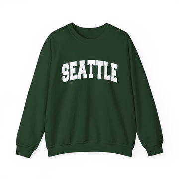 Buy forest-green Seattle, Washington Sweatshirt - Unisex Graphic Crewneck