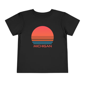 Buy black Michigan Toddler T-Shirt - Retro 80s Unisex Toddler Michigan Shirt