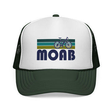 Buy dark-green Moab, Utah Retro Bike Trucker Hat - Vintage Style Moab Cap