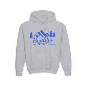 Retro Boulder, Colorado Youth Hoodie - Mountain Boulder, Colorado Kids Sweatshirt, Cute Boulder, Colorado Children's Pullover