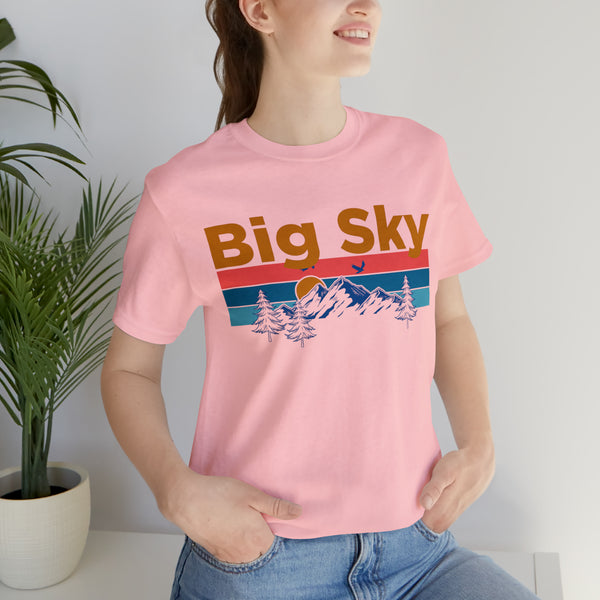 Big Sky, Montana Shirt - Mountain Sunset Unisex Big Sky T-Shirt