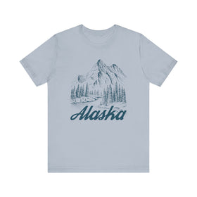 Buy light-blue Alaska Graphic Tee - Mountain Illustration Alaska T Shirt
