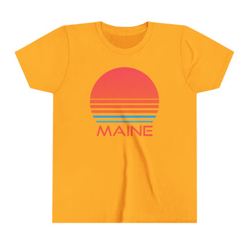 Buy gold Maine Youth Shirt - Retro 80s Maine Kid's T-Shirt