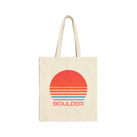 Boulder, Colorado Retro 80s Cotton Canvas Boulder Tote Bag