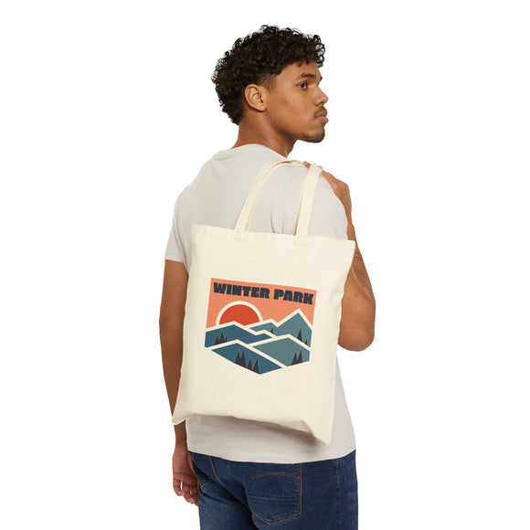 Winter Park, Colorado Cotton Canvas Tote Bag - 15" x 16"