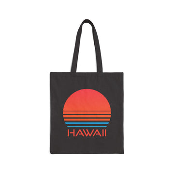 Hawaii Cotton Canvas Hawaii Tote Bag - Retro 80s - Retro Sunset - 0