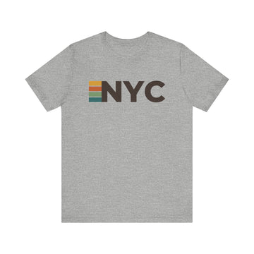 Buy athletic-heather New York City, New York tee - NYC t shirt retro stripes