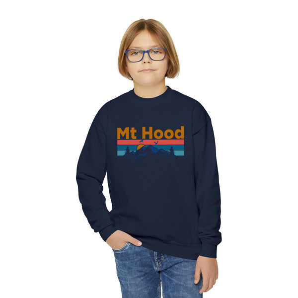 Mt Hood, Oregon Youth Sweatshirt - Unisex Kid's Mt Hood Crewneck Sweatshirt