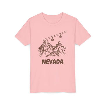 Buy pink Nevada Youth T-Shirt — Vintage Gondola Ski Mountain Tee