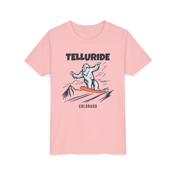 Telluride, Colorado Yeti Snowboard Youth Tee - Kids Skiing Shirt