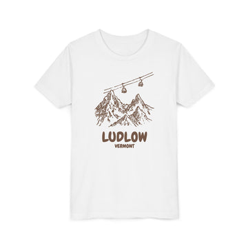 Ludlow, Vermont Youth T-Shirt — Vintage Gondola Ski Mountain Tee - 0