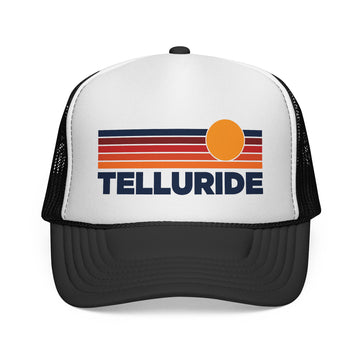 Telluride, Colorado Retro Sun Trucker Hat - Vintage Style Telluride Cap - 0
